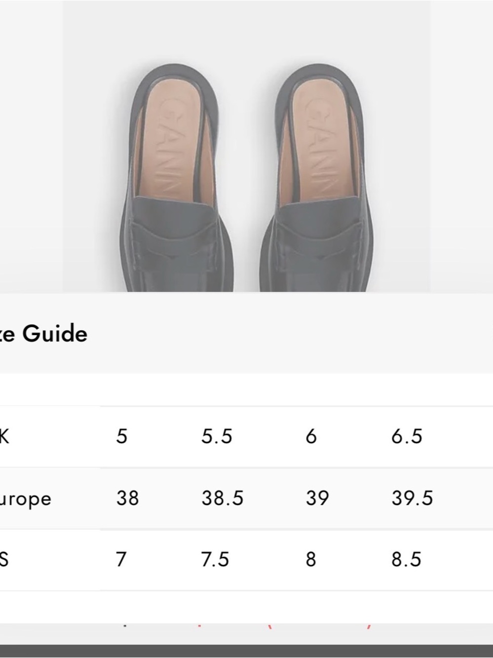 Ganni Square-Toe Backless Leather Heeled Loafer Black Size 7 in US /EU38 - Picture 13 of 13